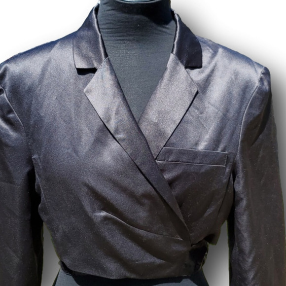 Streetwear Society Black Satin Wrap Shirt Medium - Picture 3 of 16